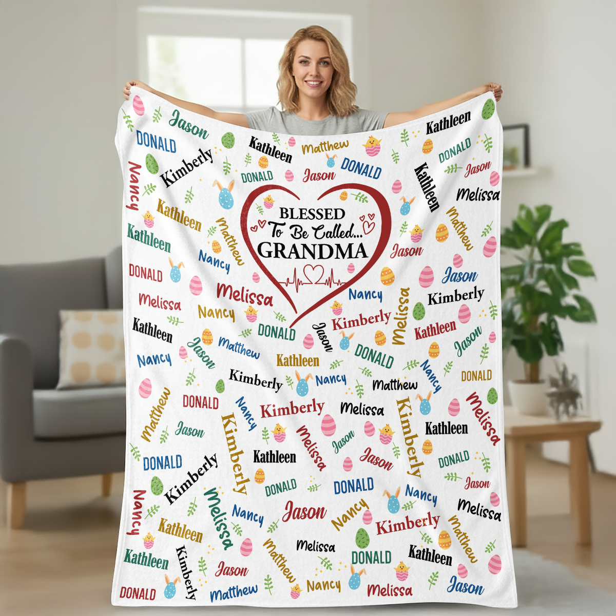 Blessed To Be Called Grandma - Personalized Sherpa Blanket