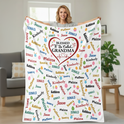 Blessed To Be Called Grandma - Personalized Sherpa Blanket