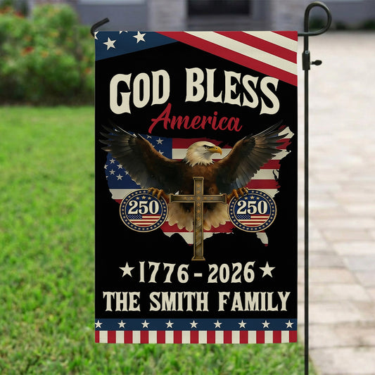 God Bless America - Personalized Garden Flag