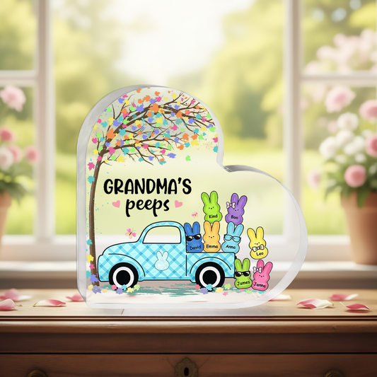 Easter Grandma Peeps - Personalized Heart Acrylic Plaque