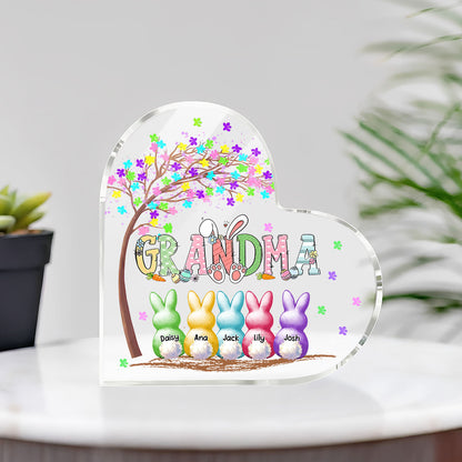 Family Members Grandma Peep -  Personalized Heart Acrylic Plaque