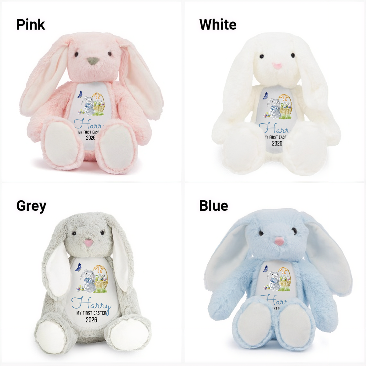 My First Easter 2026 -  Personalized Stuffed Bunny
