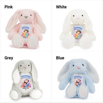 Grandma Sent You A Hug -  Personalized Stuffed Bunny