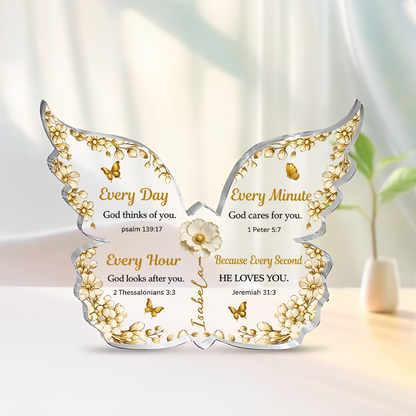 He Loves You - Personalized Acrylic Plaque Butterfly