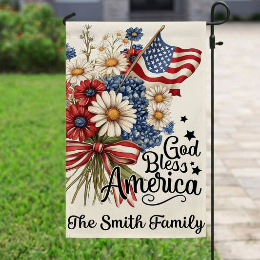 God Bless America - Personalized Garden Flag