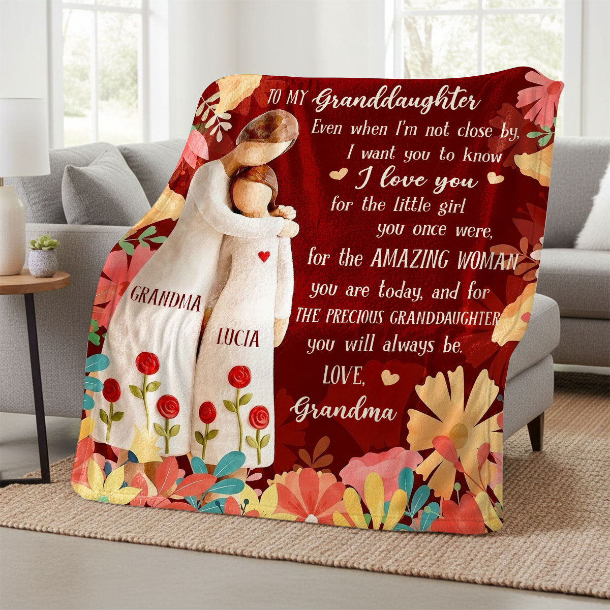 To My Granddaughter - Personalized Sherpa Blanket