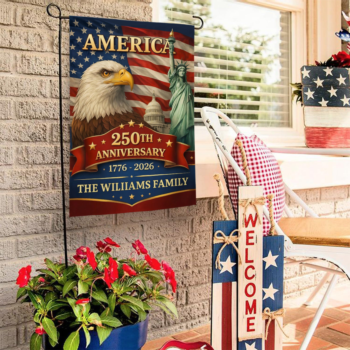 Anniversary Of Freedom - Personalized Garden Flag