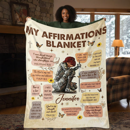 Woman Warrior - Personalized Sherpa Blanket