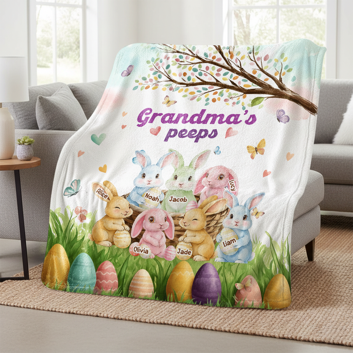 Grandma's Peeps - Personalized Sherpa Blanket