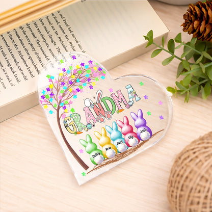 Family Members Grandma Peep -  Personalized Heart Acrylic Plaque