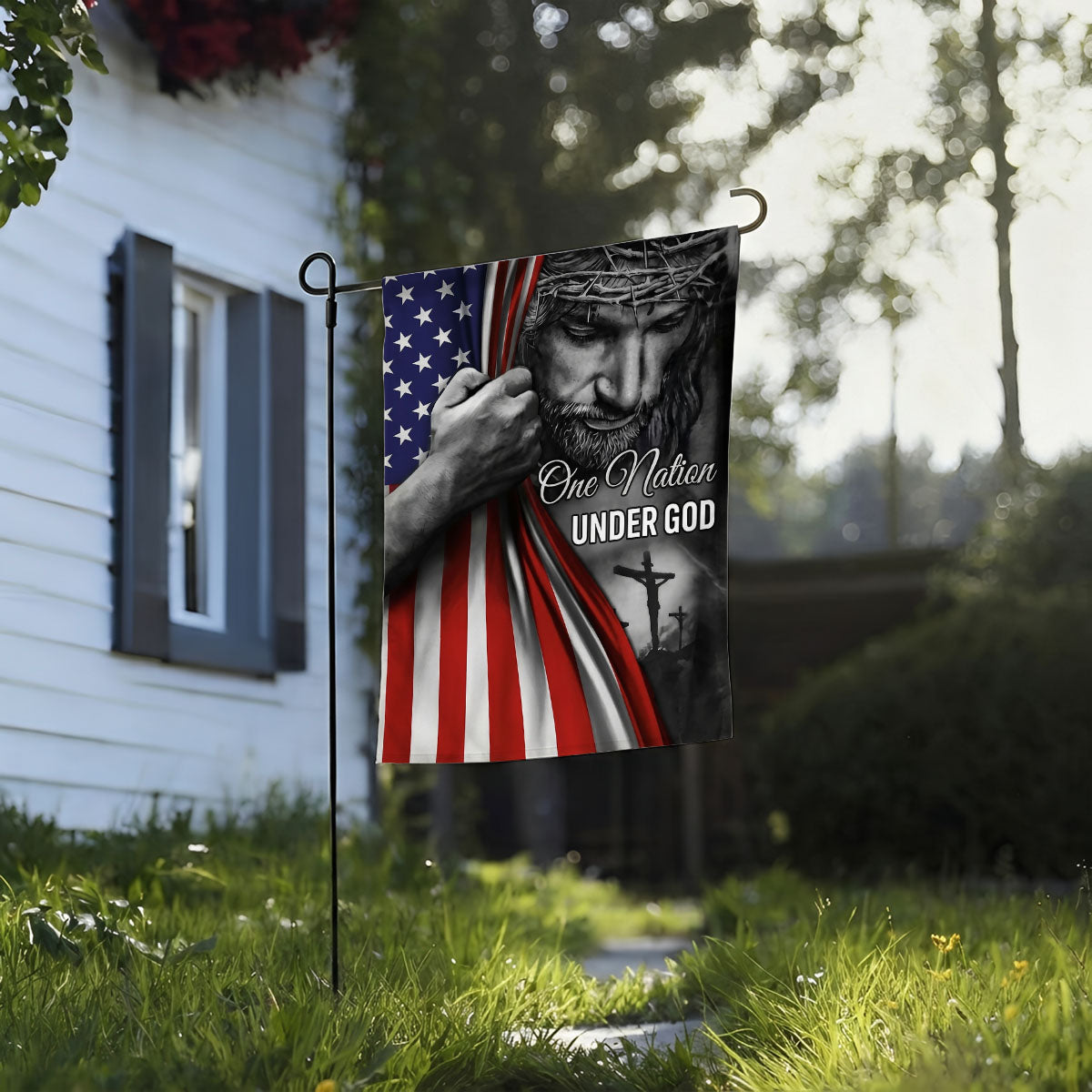 One Nation Under God Jesus - Garden Flag