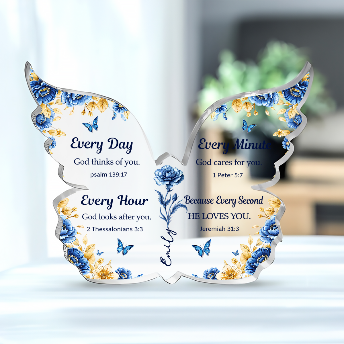 He Loves You - Personalized Acrylic Plaque Butterfly