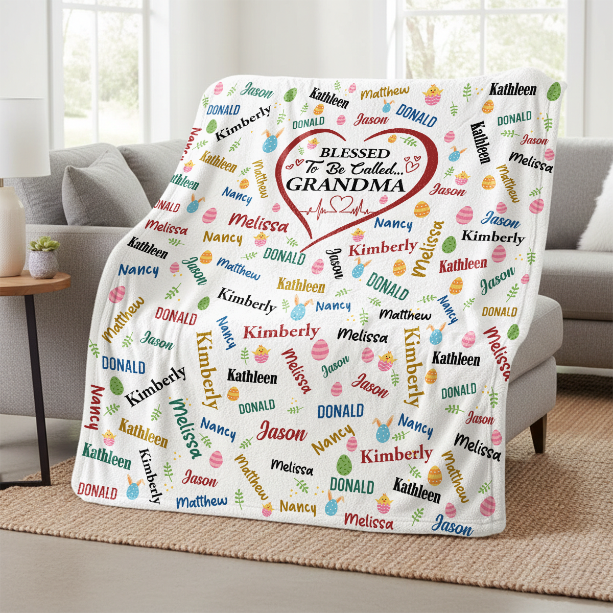 Blessed To Be Called Grandma - Personalized Sherpa Blanket