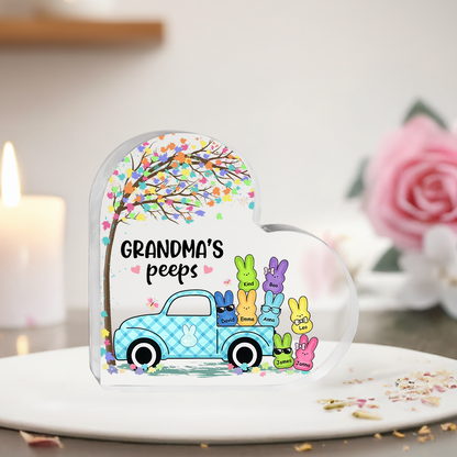 Easter Grandma Peeps - Personalized Heart Acrylic Plaque