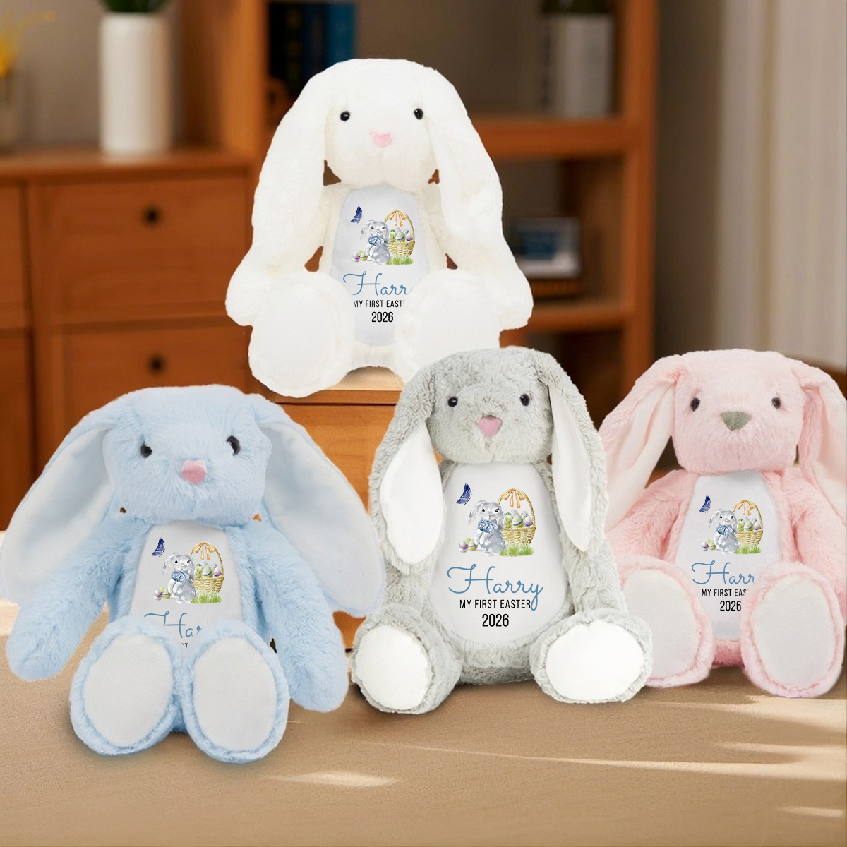 My First Easter 2026 -  Personalized Stuffed Bunny