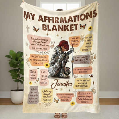 Woman Warrior - Personalized Sherpa Blanket