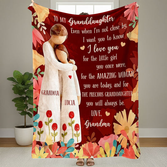 To My Granddaughter - Personalized Sherpa Blanket
