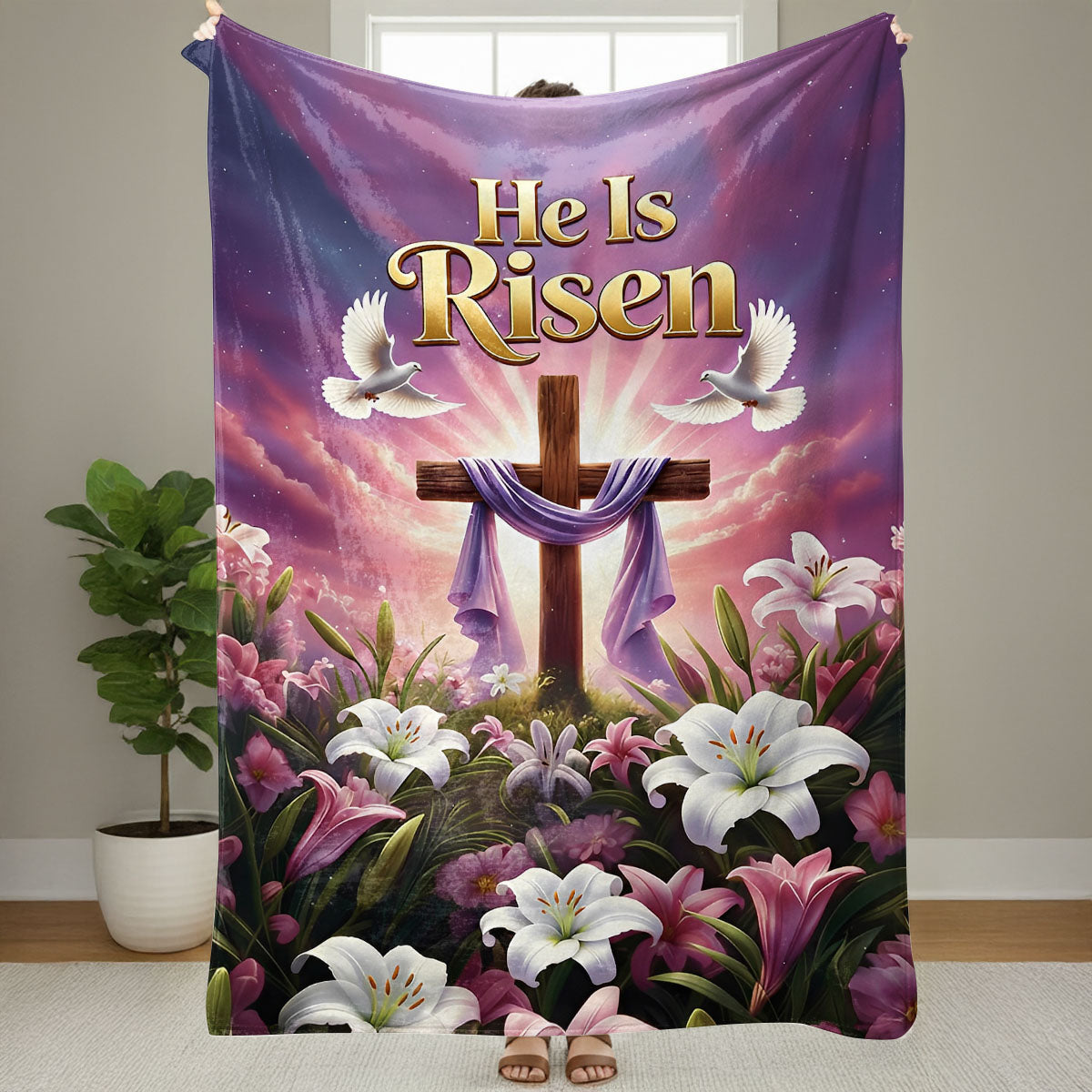 He Is Risen - Sherpa Blanket