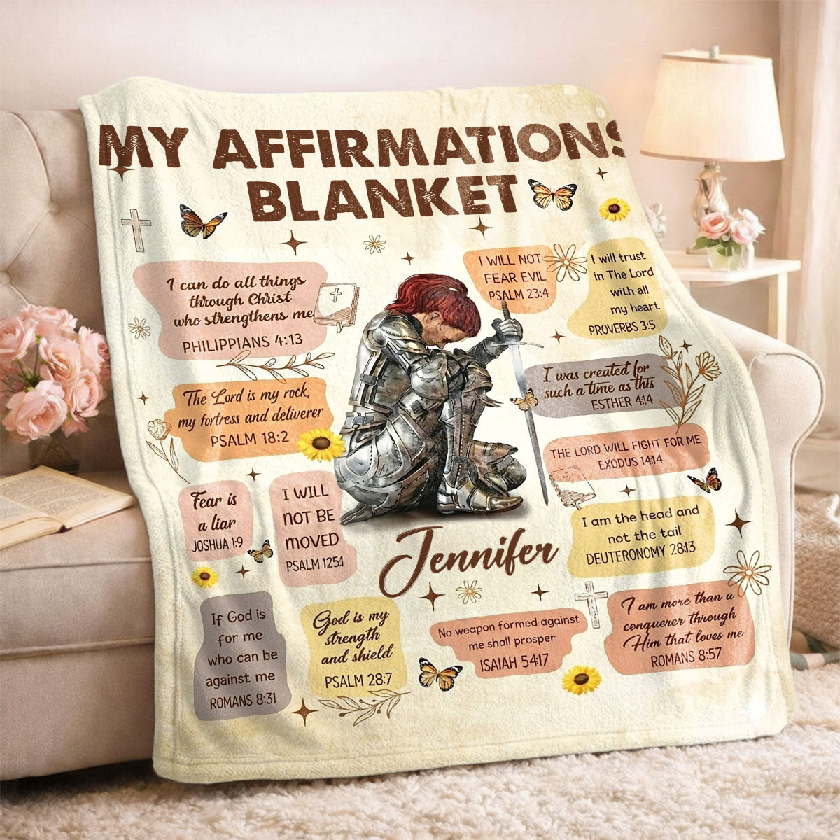Woman Warrior - Personalized Sherpa Blanket