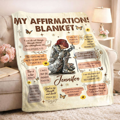 Woman Warrior - Personalized Sherpa Blanket