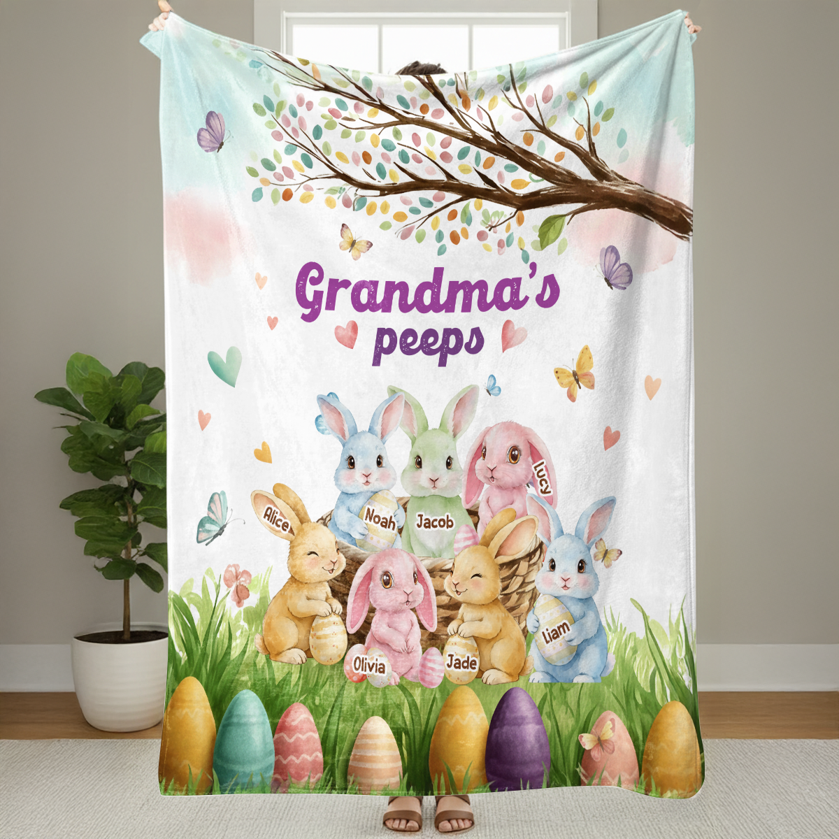 Grandma's Peeps - Personalized Sherpa Blanket