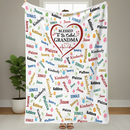 Blessed To Be Called Grandma - Personalized Sherpa Blanket