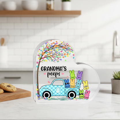 Easter Grandma Peeps - Personalized Heart Acrylic Plaque