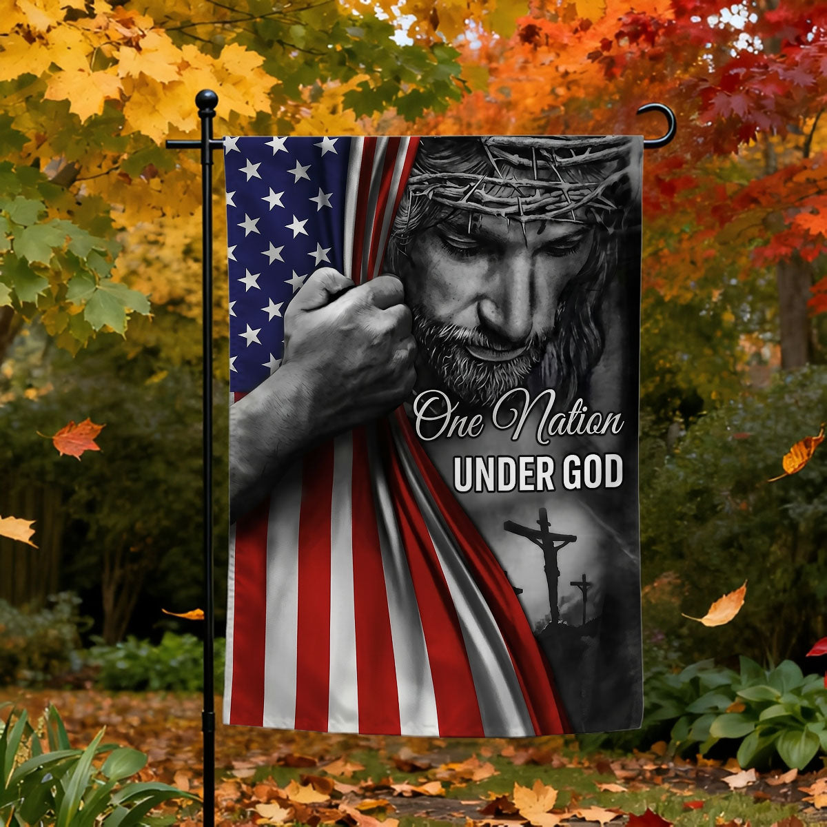 One Nation Under God Jesus - Garden Flag
