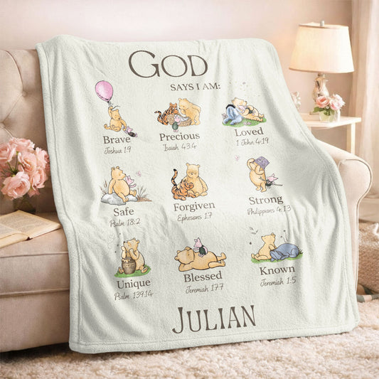 God Says I Am Baby - Personalized Sherpa Blanket