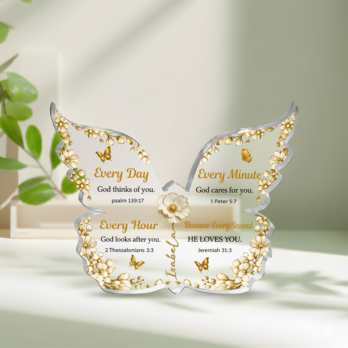 He Loves You - Personalized Acrylic Plaque Butterfly