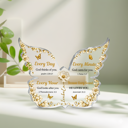 He Loves You - Personalized Acrylic Plaque Butterfly