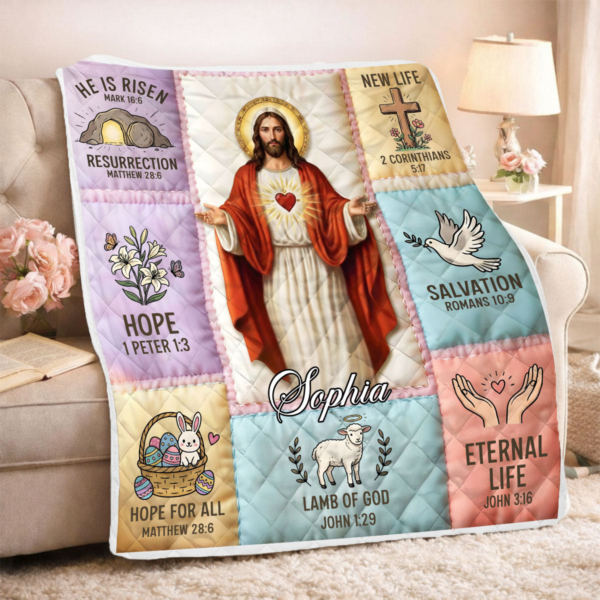 Jesus - Personalized Sherpa Blanket