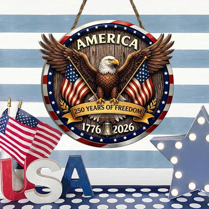 Freedom American Eagle - Wooden Door Sign