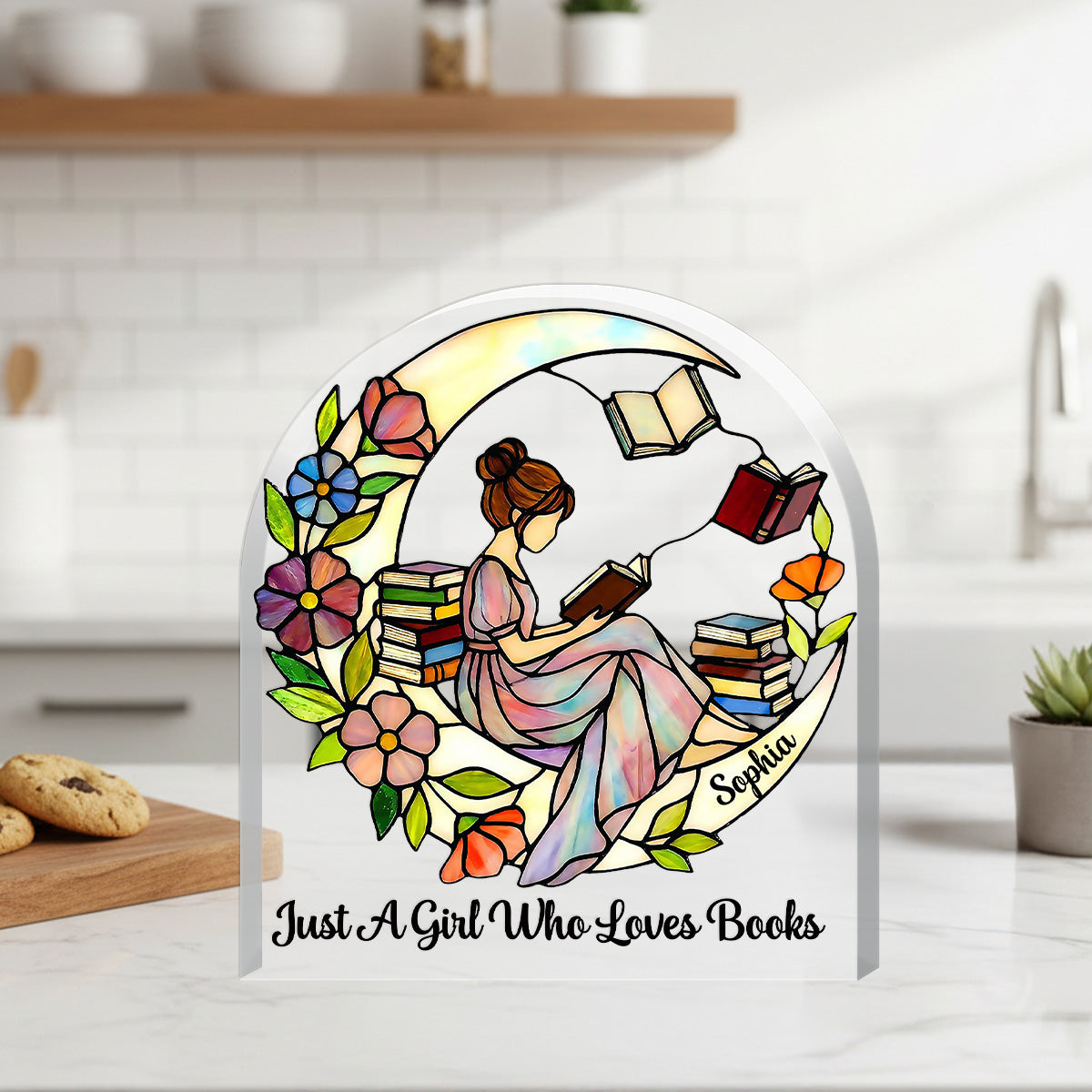 Just A Girl Who Loves Books - Personalized Acrylic Plaque