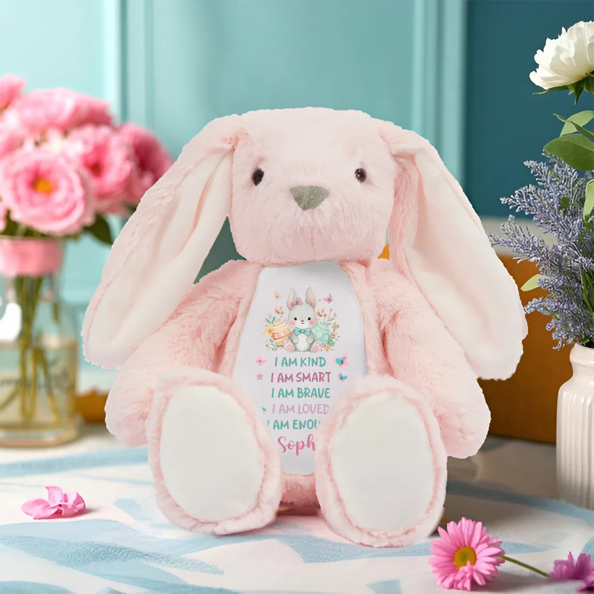 I'm Kind Smart Loved - Personalized Stuffed Bunny