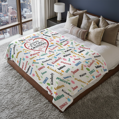 Blessed To Be Called Grandma - Personalized Sherpa Blanket