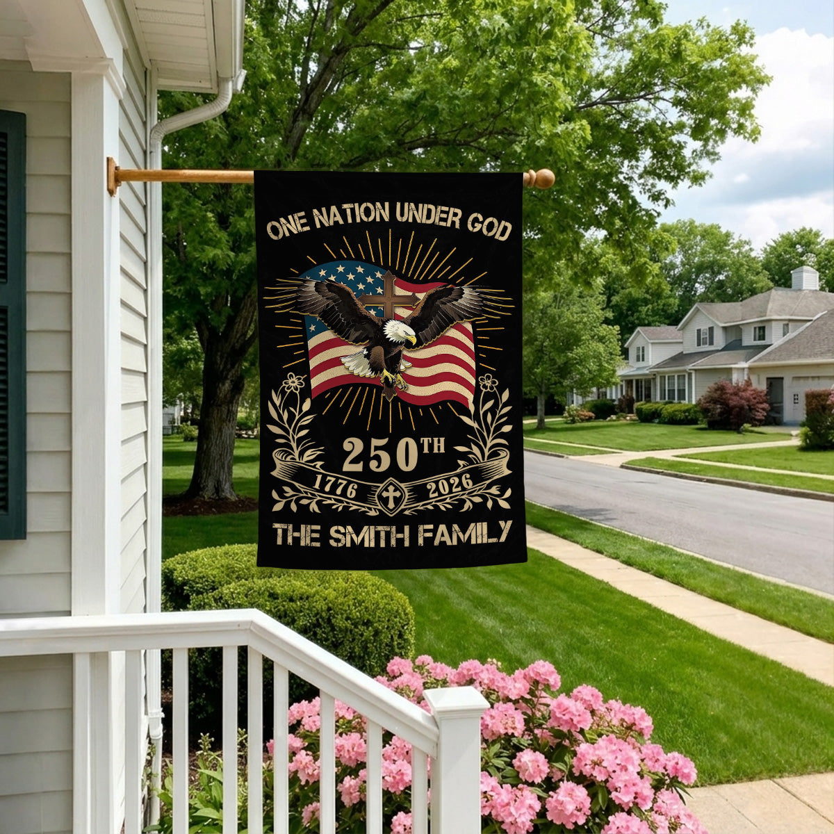 One Nation Under God - Personalized Garden Flag