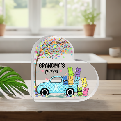 Easter Grandma Peeps - Personalized Heart Acrylic Plaque