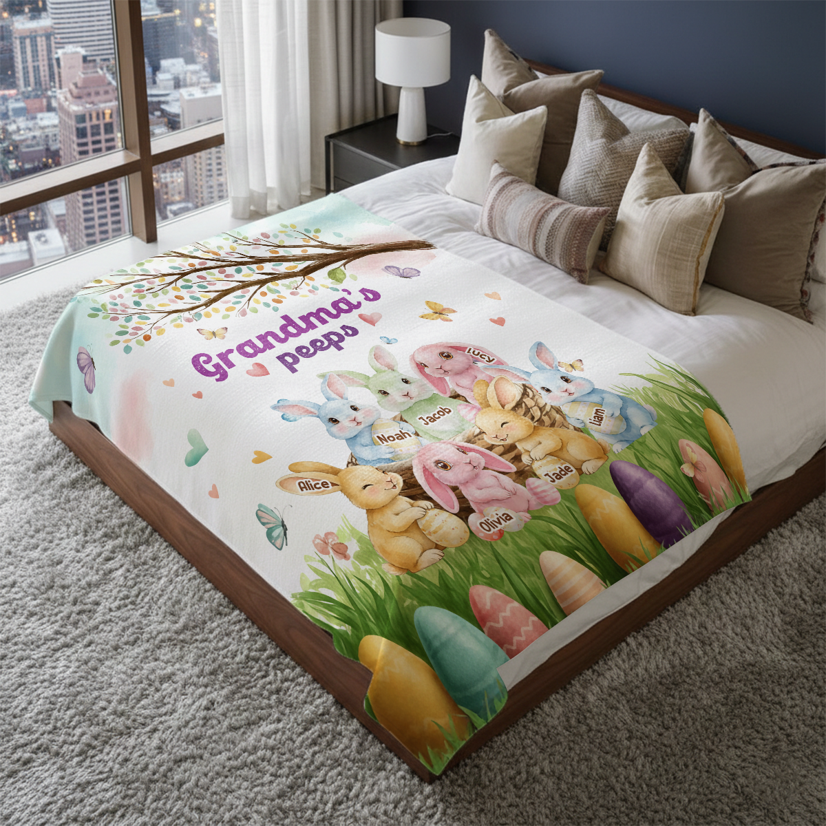 Grandma's Peeps - Personalized Sherpa Blanket
