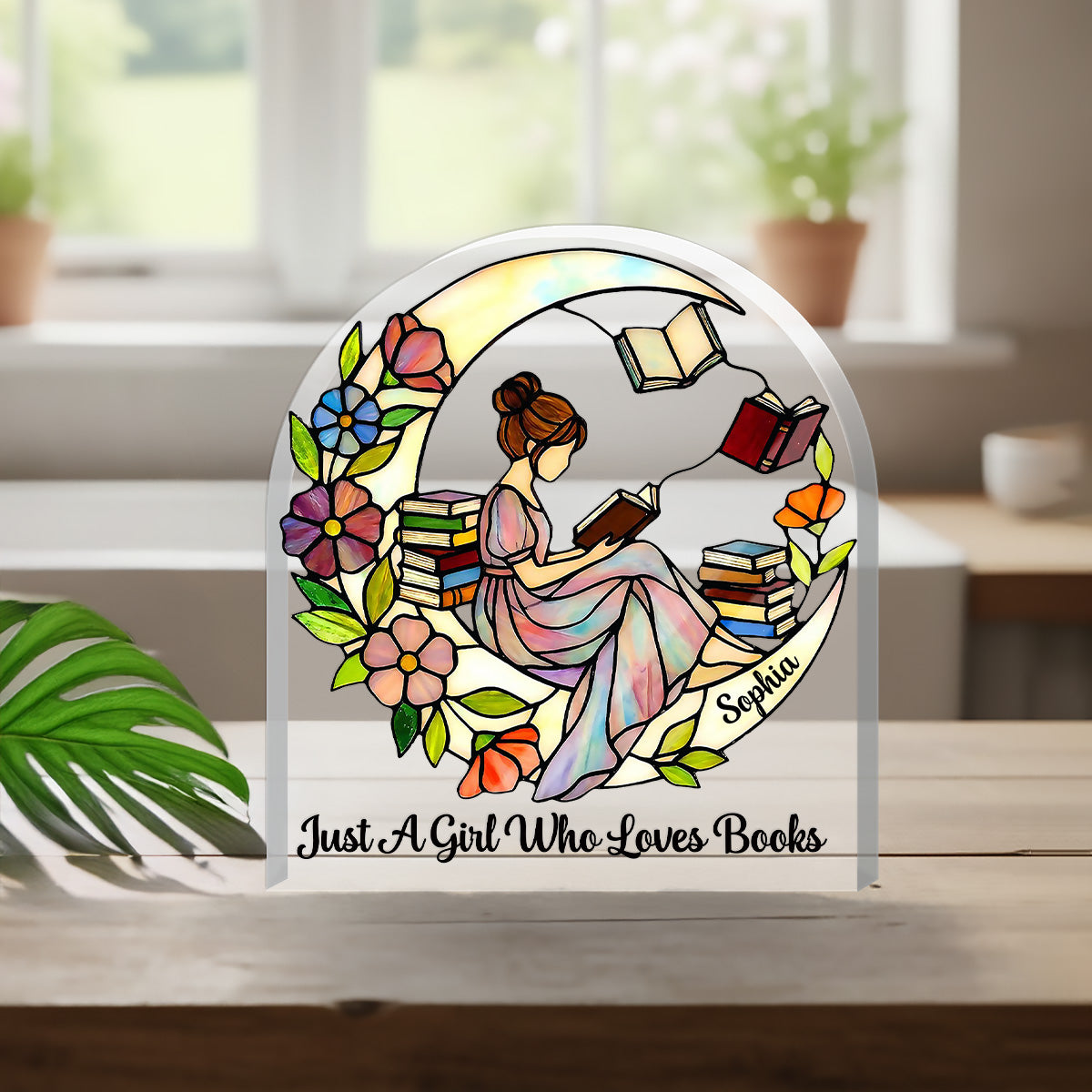 Just A Girl Who Loves Books - Personalized Acrylic Plaque