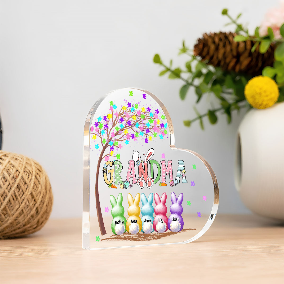 Family Members Grandma Peep -  Personalized Heart Acrylic Plaque
