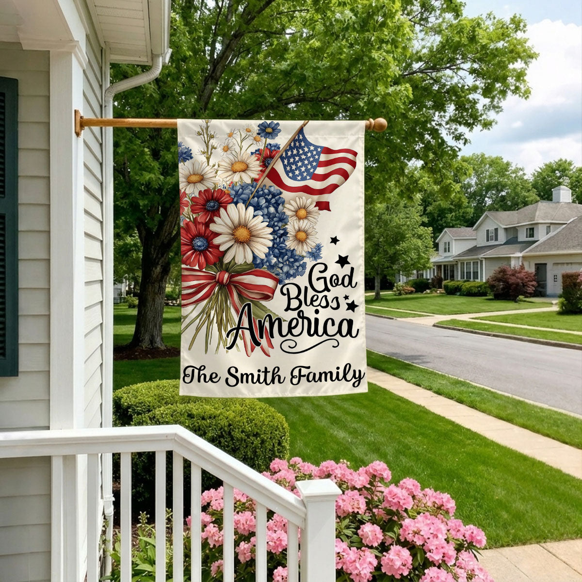 God Bless America - Personalized Garden Flag