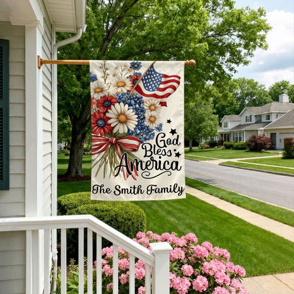 God Bless America - Personalized Garden Flag