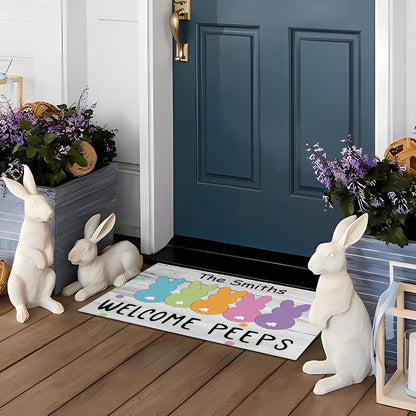 Welcome Peeps - Personalized Door Mat
