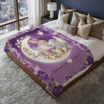 I Love You To The Moon And Back - Personalized Sherpa Blanket