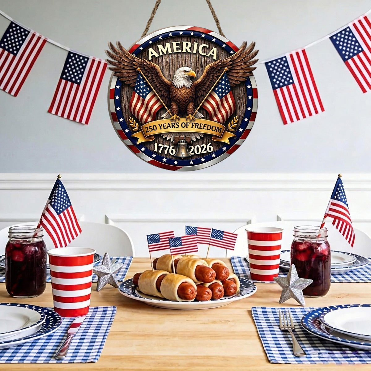 Freedom American Eagle - Wooden Door Sign