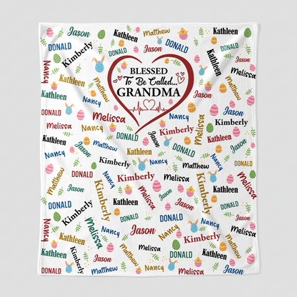 Blessed To Be Called Grandma - Personalized Sherpa Blanket
