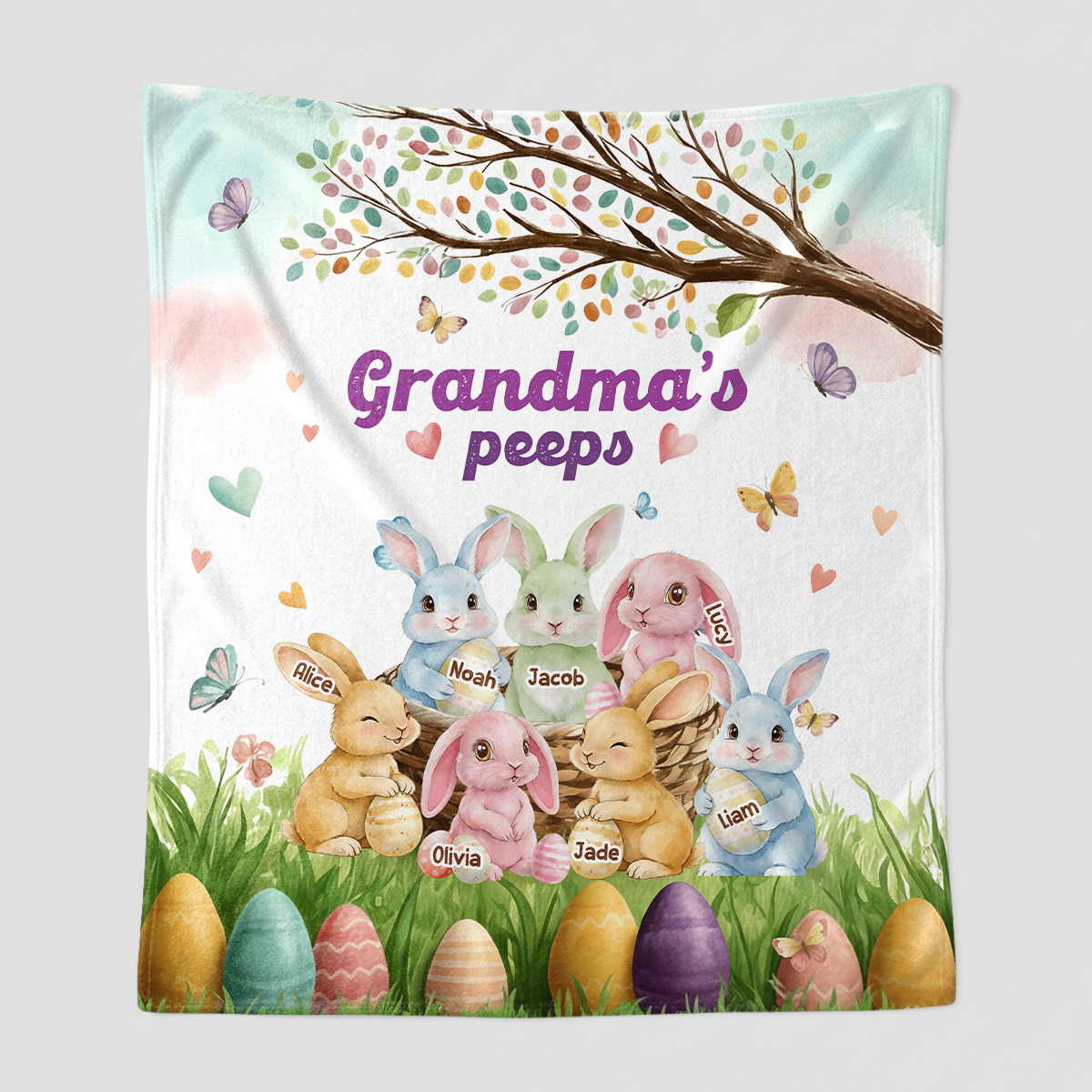 Grandma's Peeps - Personalized Sherpa Blanket