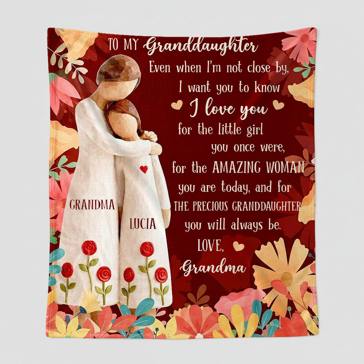 To My Granddaughter - Personalized Sherpa Blanket