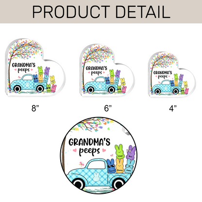 Easter Grandma Peeps - Personalized Heart Acrylic Plaque
